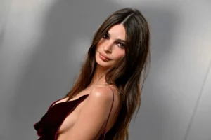 Emily Ratajkowski shredded cutout dress